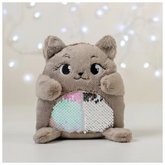 --- Мягкая игрушка "Кошечка Ника", с пайетками, 16 см х 8 см х 17 см