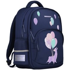 Рюкзак BrunoVisconti, классический , синий с эргономичной спинкой, «лама. праздник», Арт. 12-002-178/02