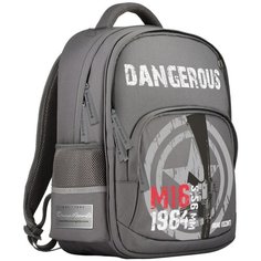 Рюкзак BrunoVisconti, классический , серый с эргономичной спинкой, «милитари 5,56 ММ», Арт. 12-002-157/05