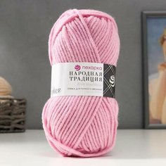 Пряжа (1шт) "Народная традиция" 30% шерсть 70% акрил 100м/100гр (29-Роз. сирень) нет бренда