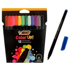 Фломастеры 12 цветов BIC "Color UP", суперсмываемые, вентилируемый колпачок, 964900