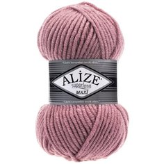 Пряжа Alize Superlana Maxi, 25 % шерсть, 75 % акрил, 100 г, 100 м, 1 шт., 204 темная пудра