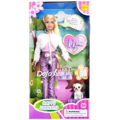 Кукла DEFA Lucy "Модница с собачкой" (в комплекте собачка, аксессуары)
