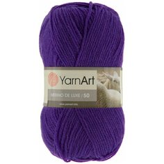 Пряжа YarnArt Merino de Luxe 50 (Ярнарт Мерино де Люкс) Нитки для вязания, 100г, 280м, 50% шерсть 50% акрил, цвет 556 фиолетовый, 5 шт.