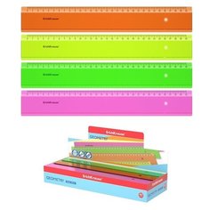 Линейка пластиковая 30 см, ErichKrause Neon, ассорти из 4 цветов, в коробке-дисплее