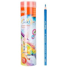 Карандаши цветные Deli "ColoRun", тополь, с точилкой, 24 цвета, арт. EC00328