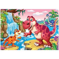 Алмазная мозаика "Удивительный мир динозавров" (17х22 см) Рыжий кот