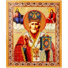 Алмазная мозаика "Икона Святой Николай Чудотворец" 20х30 см/ Алмазная мозаика на подрамнике полная выкладка/Алмазная вышивка/ Картина стразами Good Rest