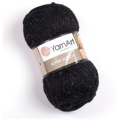 Пряжа YarnArt Alpine Alpaca | Пряжа Yarnart Alpine Alpaca - 439 черный | 3шт упаковка | Акрил: 60%, Альпака: 30%, Шерсть: 10%