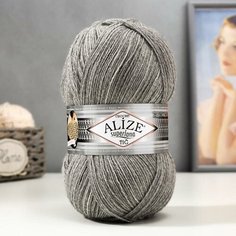 ALIZE Пряжа "Superlana tig" 25% шерсть, 75% акрил 570м/100гр (21 серый меланж)