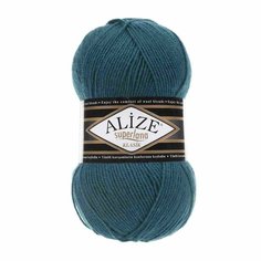 Пряжа Alize Superlana klasik (Суперлана Классик) цвет: 212 петрольный, 25% шерсть, 75% акрил, 100 гр, 280 м, 5 мотков