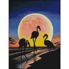 Алмазная мозаика Фламинго на закате 30x40 см. Freya
