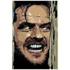 Картина по номерам на холсте Фильм Сияние (Heres Johnny, Стивен Кинг, Джек Николсон) - 7952 В 60x40