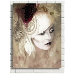 Картина по номерам девушка готика магия - 7841 В 30x40