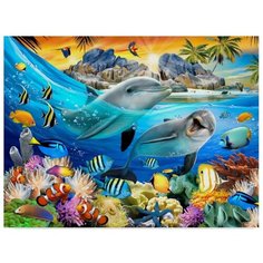 Алмазная мозаика без подрамника 40x50 см Подводный мир Noname