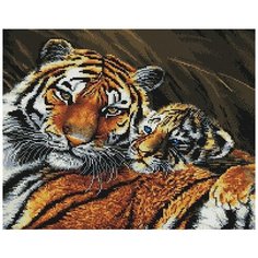 Алмазная мозаика "Нежность тигрицы", 40x50 см, Арт Фея