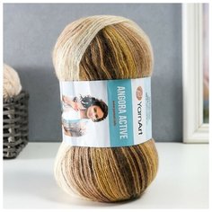 Пряжа "Angora Active" 25% мохер, 75% акрил 500м/100гр (843 беж корич)./В упаковке шт: 1 Yarn Art