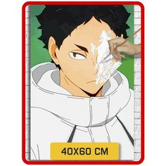 Картина по номерам на холсте Аниме Волейбол Haikyuu (Хината, Акаши, Бокуто) - 7320 В 60x40