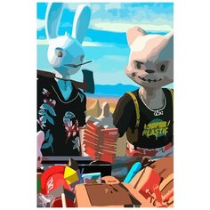 Картина по номерам на холсте Мультфильм Guggimon Junky 5665 40x60