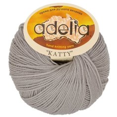 Пряжа ADELIA "KATTY" 100% шерсть 10 шт. х50г 150м №11 светло-серый