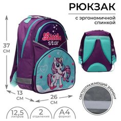 Calligrata Рюкзак школьный, 37 х 26 х 13 см, эргономичная спинка, Calligrata АН "Единорог"