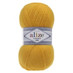 Пряжа Alize Lanagold 800 (Ланаголд 800) - 2 мотка 216 желтый 49% шерсть, 51% акрил 800м/100г