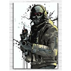 Картина по номерам на холсте Игра call of duty (PS 5, PS 4, PS 3, Xbox 360, Xbox ONE, PC, ios) - 9402 В 60x40