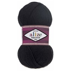 Пряжа Alize Superwash Comfort Socks (Ализе Супервош) - 2 мотка, черный (60), 75% шерсть супервош, 25% полиамид, 420м/100г