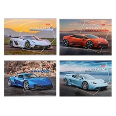 Альбом для рисования А4, 32 листа на скрепке «Автотюнинг», обложка мелованный картон, блок 100 г/м2, микс Hatber