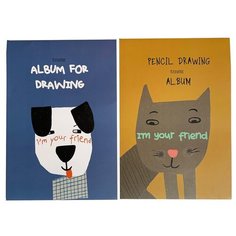 Альбом для рисования Kroyter А4 40л скл, бл.100г, Animals, диз. в асс.64508