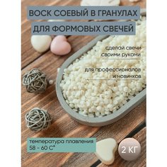 Натуральный соевый воск IWAX P22 в гранулах для изготавления формовых свечей, 2кг
