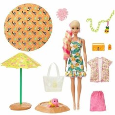 Кукла Барби - Color Reveal Пена, Ананас (Barbie Color Reveal Foam! Pineapple Doll & Pet Friend with 25 Surprises)