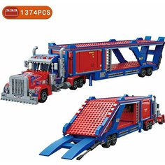 Конструктор Грузовик для перевозки автомобилей, 1374 деталей Forange