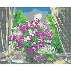 Алмазная мозаика картина Сирень 35*43,5см Diamant