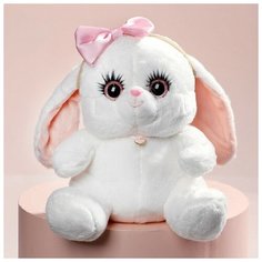 Мягкая игрушка Зайка Ла-Пу-Ля, в платье, с повязкой бант Milo Toys