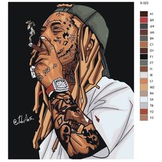 Картина по номерам X-323 "Lil Peep" 40х50 Brushes Paints