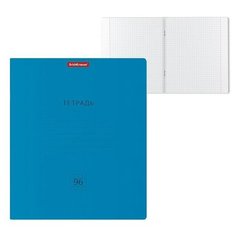 Тетрадь 96 листов в клетку ErichKraus Neon "Классика", обложка мелованный картон, блок офсет, белизна 100%, голубая