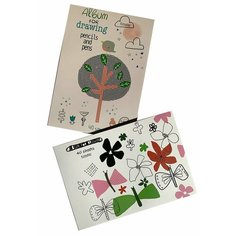 Альбом для рисования Kroyter А4 40л скл, бл.100г, Flowers, диз. в асс.64461