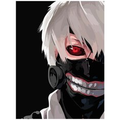 Картина по номерам на холсте Токийский Гуль (Кэн Канэки, Тока Кирисима, Ридзэ, Нисики) - 8013 В 30x40