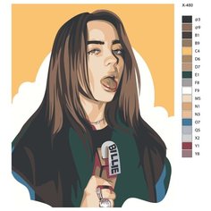 Картина по номерам X-480 "Billie Eilish (Билли Айлиш)" 40х50 Brushes Paints