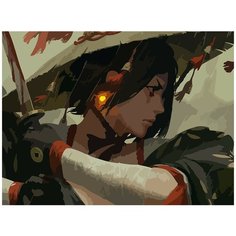 Картина по номерам на холсте Аниме девушка самурай (Японская эстетика) - 8634 Г 30x40