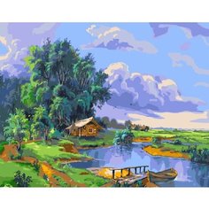 Картина по номерам Лодочка у причала 40х50 см Hobby Home
