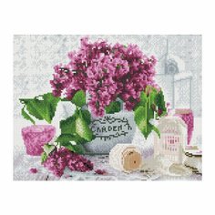 Алмазная мозаика ТРИ совы "Сирень", 30х40 см, холст, 30 цветов, картонная коробка с пластиковой ручкой (АМ3040_47517)