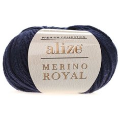 Пряжа Alize Merino Royal 50г 100м (100% шерсть) (58 темно-синий)