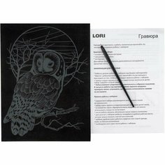 Гравюра Lori "Животные. Сова", с разноцветным эффектом, 18х24см