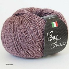 Пряжа Seam Silk Tweed Сеам Силк Твид, 098 инжир, 65% мериносовая шерсть 35% шелк, 50г, 175м, 1 моток