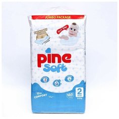 Подгузники детские Pine Soft 2 Mini (3 - 6 kg), 102 шт Noname
