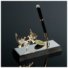 Ручка на подставке «Голуби», 16×6×19 см, с кристаллами Сваровски 4271698 Swarovski