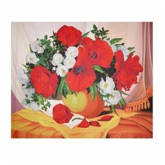Алмазная мозаика с частичным заполнением Летний букет 50x60 см, холст, ёмкость Школа талантов