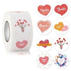 Venera Наклейка бумага "Сердечки - любовь" d=2,5 см 500 шт в рулоне 3х6,5х6,5 см